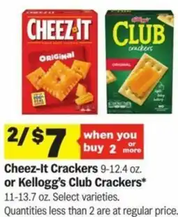 Meijer Cheez-It Crackers or Kellogg's Club Crackers offer