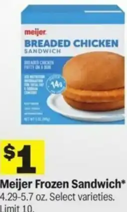 Meijer Meijer Frozen Sandwich offer
