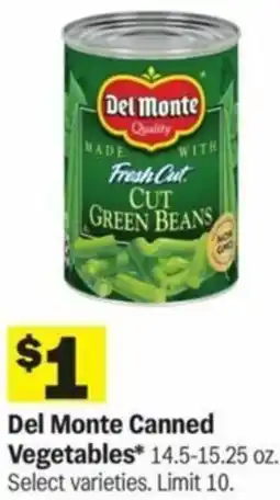 Meijer Del Monte Canned Vegetables offer