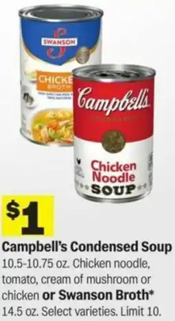 Meijer Campbell's Condensed Soup or Swanson Broth offer