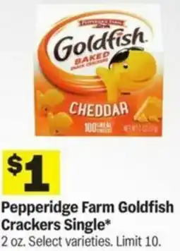 Meijer Pepperidge Farm Goldfish Crackers Single offer