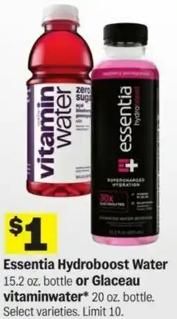 Meijer Essentia Hydroboost Water or Glaceau vitaminwater offer