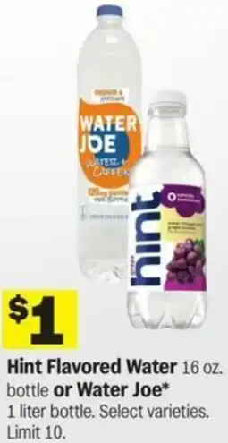 Meijer Hint Flavored Water or Water Joe offer