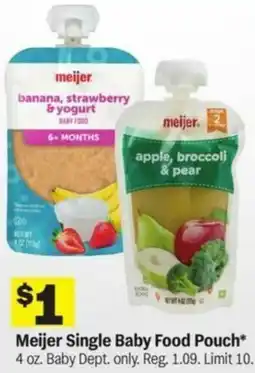 Meijer Meijer Single Baby Food Pouch offer