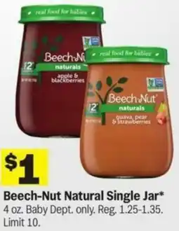 Meijer Beech-Nut Natural Single Jar offer