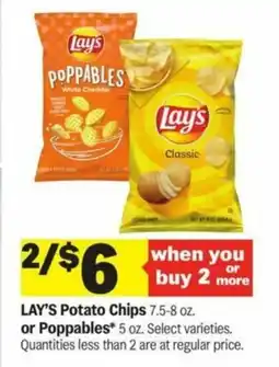 Meijer LAY'S Potato Chips or Poppables offer