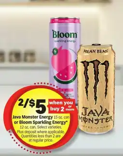 Meijer Java Monster Energy or Bloom Sparkling Energy offer