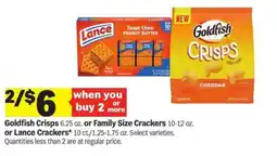 Meijer Goldfish Crisps or Family Size Crackersor Lance Crackers offer