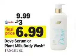 Meijer Dove Serum or Plant Milk Body Wash offer