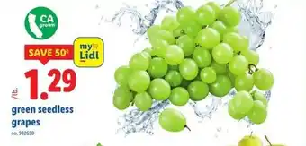 Lidl green seedless grapes offer