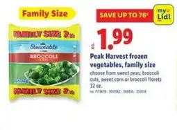 Lidl Peak Harvest frozen vegetables offer