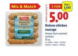 Lidl Dulano chicken sausage offer