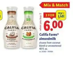 Lidl Califia Farms almondmilk offer