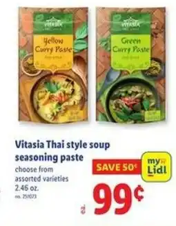 Lidl Vitasia Thai style soup seasoning paste offer