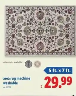 Lidl Area rug machine washable offer