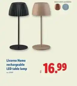 Lidl Livarno Home rechargeable LED table lamp offer