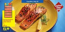 Lidl Ocean Sea frozen Atlantic salmon skinless filet portions, family size offer