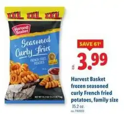Lidl Harvest Basket frozen seasoned curly French fried potatoes, family size offer