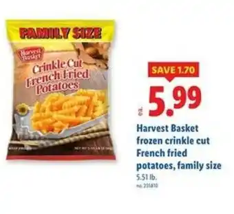 Lidl Harvest Basket frozen crinkle cut French fried potatoes, family size offer
