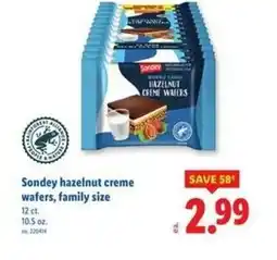 Lidl Sondey hazelnut creme wafers offer