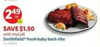 Lidl Smithfield fresh baby back ribs offer