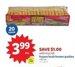 Lidl Frozen hash brown patties offer