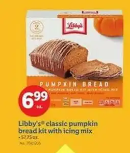 Lidl Libby's classic pumpkin bread kit with icing mix offer