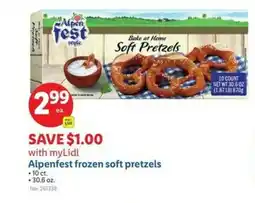 Lidl Alpenfest frozen soft pretzels offer