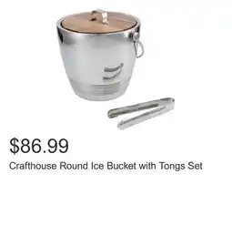 Costco Crafthouse Round Ice Bucket with Tongs Set offer