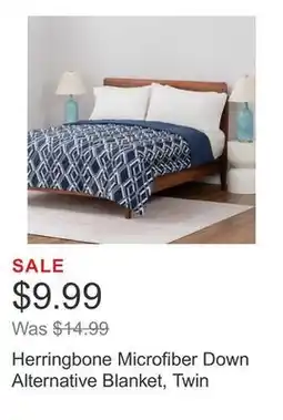 Costco Herringbone Microfiber Down Alternative Blanket, Twin offer