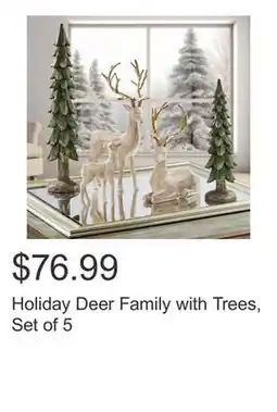 Costco Holiday Deer Family with Trees, Set of 5 offer