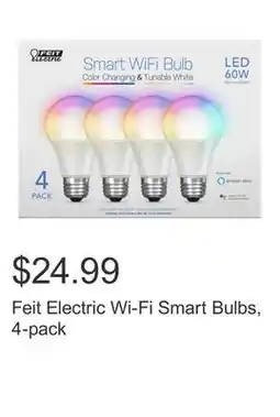 Costco Feit Electric Wi-Fi Smart Bulbs, 4-pack offer