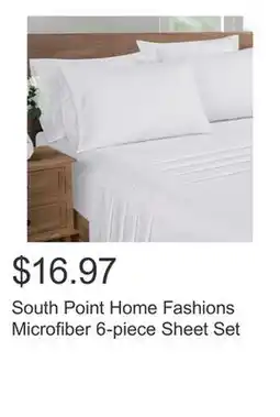 Costco South Point Home Fashions Microfiber 6-piece Sheet Set offer