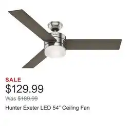 Costco Hunter Exeter LED 54 Ceiling Fan offer