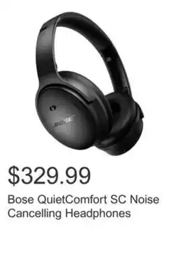 Costco Bose QuietComfort SC Noise Cancelling Headphones offer
