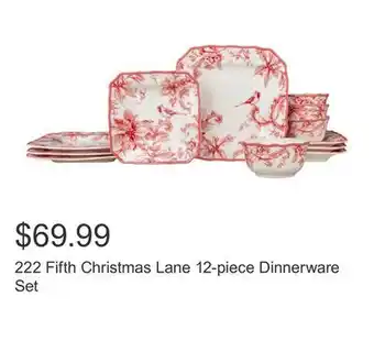 Costco 222 Fifth Christmas Lane 12-piece Dinnerware Set offer