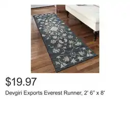 Costco Devgiri Exports Everest Runner, 2' 6 x 8' offer
