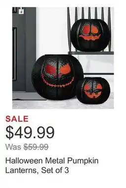 Costco Halloween Metal Pumpkin Lanterns, Set of 3 offer