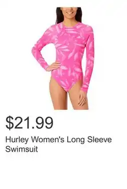Costco Hurley Women's Long Sleeve Swimsuit offer