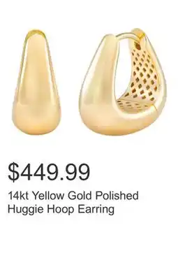 Costco 14kt Yellow Gold Polished Huggie Hoop Earring offer
