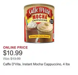 Costco Caffe D'Vita, Instant Mocha Cappuccino, 4 lbs offer
