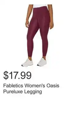 Costco Fabletics Women's Oasis Pureluxe Legging offer
