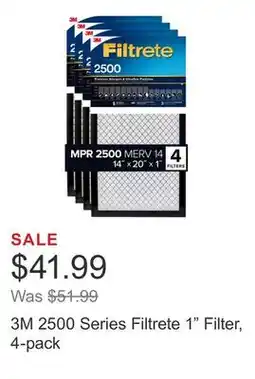 Costco 3M 2500 Series Filtrete 1 Filter, 4-pack offer