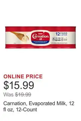 Costco Carnation, Evaporated Milk, 12 fl oz, 12-Count offer