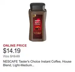 Costco NESCAFE Taster's Choice Instant Coffee, House Blend, Light-Medium Roast,14 oz offer