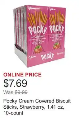 Costco Pocky Cream Covered Biscuit Sticks, Strawberry, 1.41 oz, 10-count offer