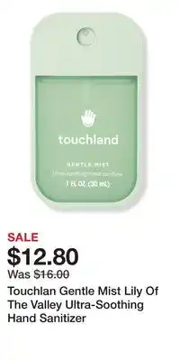 Ulta Beauty Touchlan Gentle Mist Lily Of The Valley Ultra-Soothing Hand Sanitizer offer