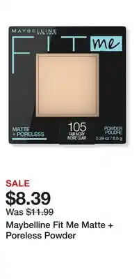 Ulta Beauty Maybelline Fit Me Matte + Poreless Powder offer