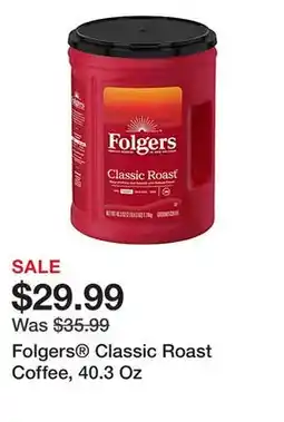 Office Depot Folgers Classic Roast Coffee, 40.3 Oz offer