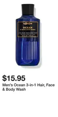Bath & Body Works Men's Ocean 3-in-1 Hair, Face & Body Wash offer